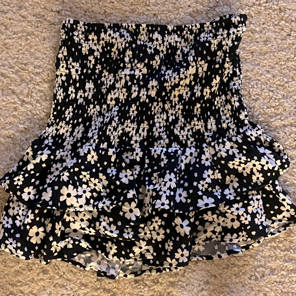 Forever21 Strapless Floral Print Ruffle Top Women’s Small